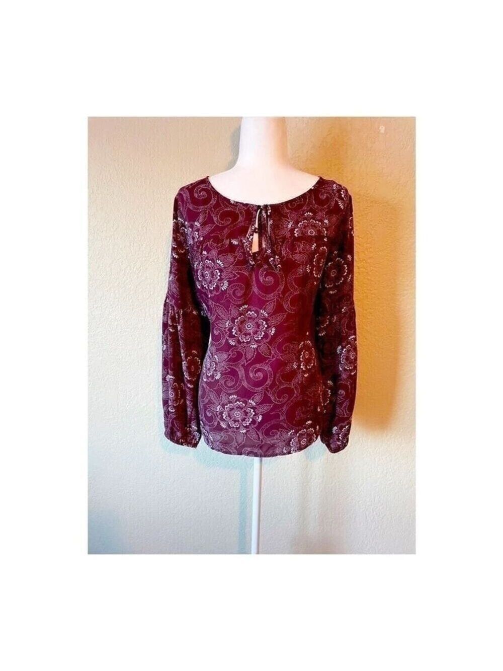 Ann Taylor Burgundy Flowing Top